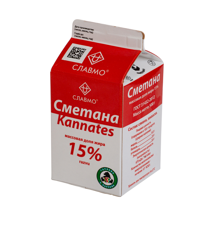 Сметана 15% 500г